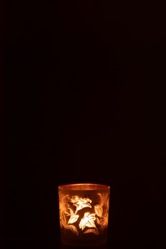 J Line photophores Jolipa Photophores Fleurs Verre Mat Blanc Rouge Or Small.