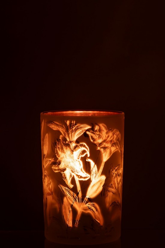 J Line photophores Jolipa Photophores Fleurs Verre Mat Blanc Rouge Or Large.