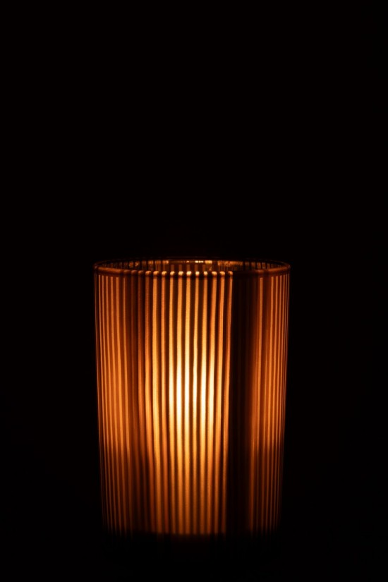 J Line photophores Jolipa Photophore Lignes Verre Mat Marron Blanc Large.