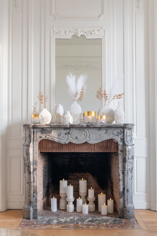 J Line Portacandela Screpolato Vetro Trasparente Oro Large Fotóforo Estriado Vidrio Transparente Oro Large.