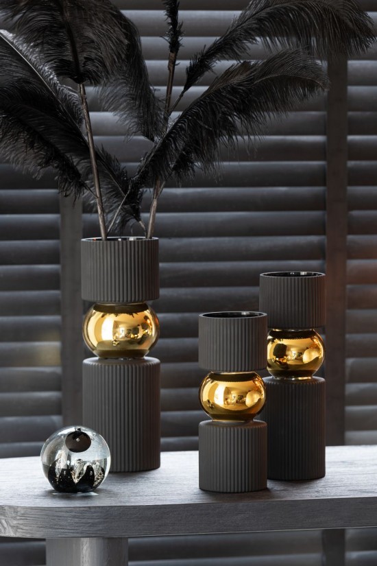 Jline Pisapapeles Magic Vidrio Oro Negro Medium.