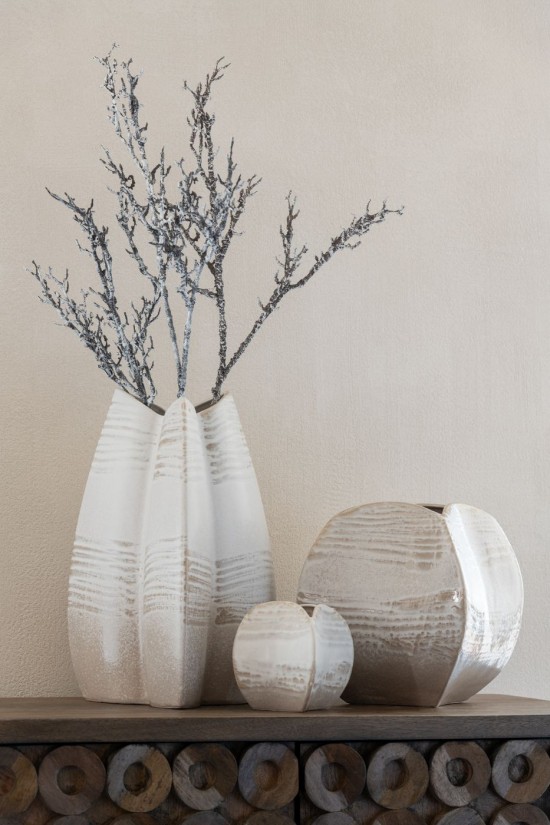 Jline Jarron Abstracto Cuadrado Arcilla Beige Small.