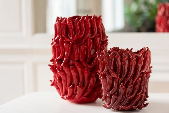 Jline Jarron Pimientos Porcelana Roja Extra Large.