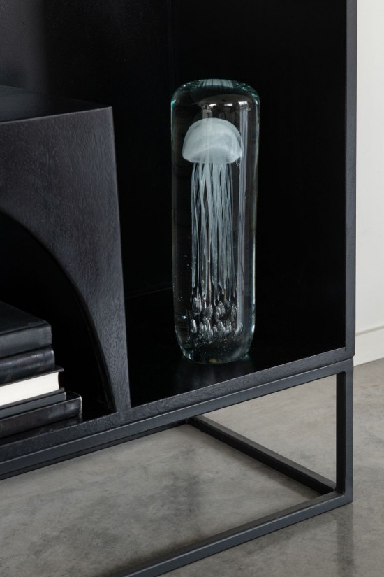 Jline Pisapapeles Medusa Cilindro Vidrio Blanco.