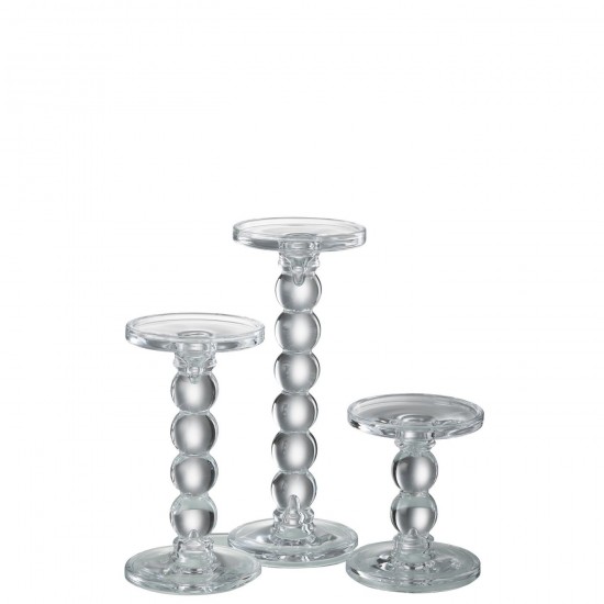 J Line Candle Holder Drops Glass Transparent Large candleholders candle holders candlesticks.