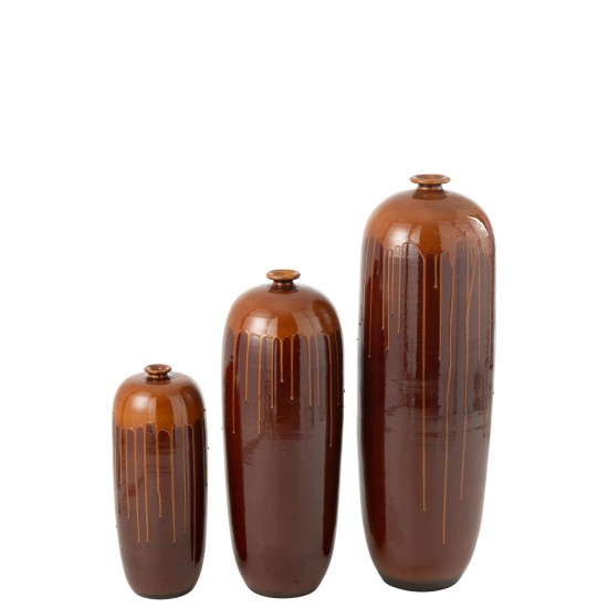 J Line Grands vases Grand vase Vases hauts Vase haut. Jolipa Vase Lee Terra Brillant Marron Orange Large.
