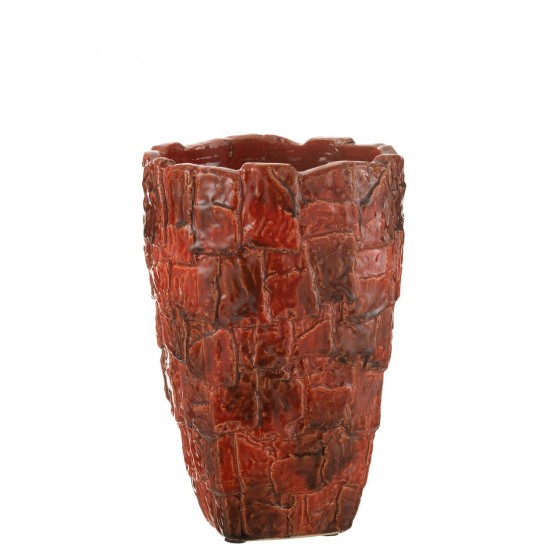 J Line Vaas Akane Keramiek Rood Large grote vazen Grote vaas Hoge vazen Hoge vaas JO48569.