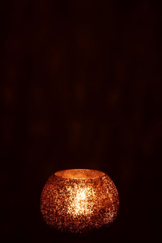 J Line photophores Jolipa Photophore Boule Craquelée Verre Doré Foncé Small.