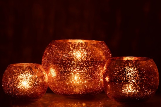 Jline Teelichthalter Kugel Rissig Glas Dunkel Gold Large t lichthalter teelichtleuchter teelichte.