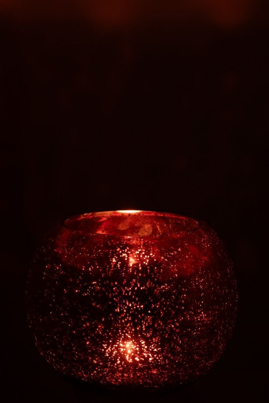 J Line photophores Jolipa Photophore Boule Craquelée Verre Rose Large.