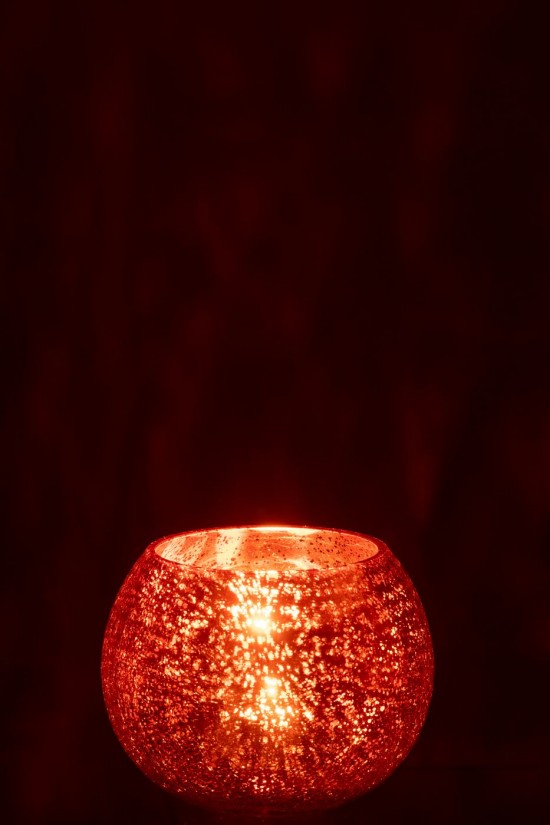 J Line photophores Jolipa Photophore Boule Craquelée Verre Orange Large.