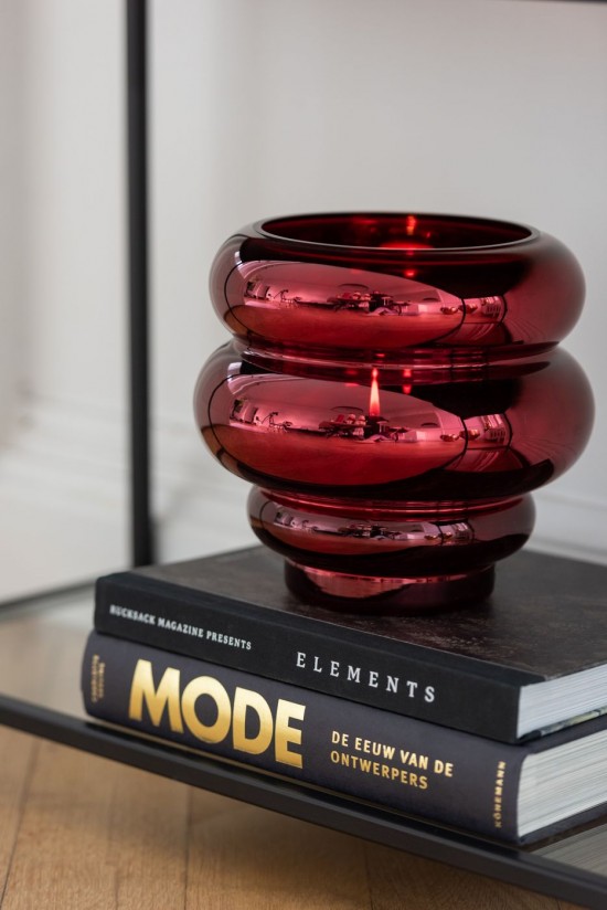 Jline Fotosforo Jarrón Cléa Vidrio Rojo Oscuro.
