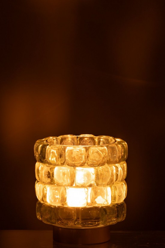 J Line photophores Jolipa Photophore Carre Mosaique Verre Transparent Small.