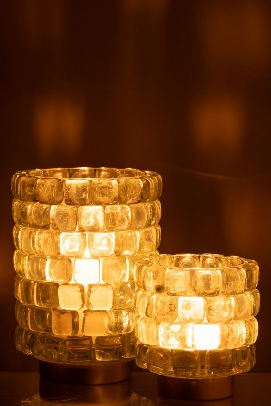 Jline Teelichthalter Quadratisch Mosaik Glas Transparent Large t lichthalter teelichtleuchter teelichte.