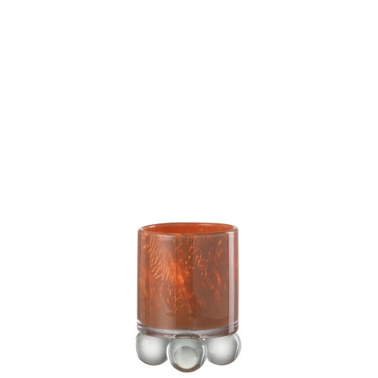 J Line Theelichton Balls Glas Bruin T theelichten theelichthouders waxinelichten JO48712.