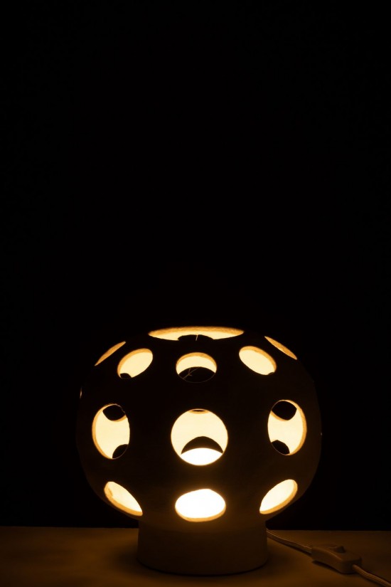 J Line Éclairage Armatures Luminaires D'intérieur Pieds De Lampe Avec Abat Jour Lampes De Table Jolipa Lampe Globe Pierre Beig.