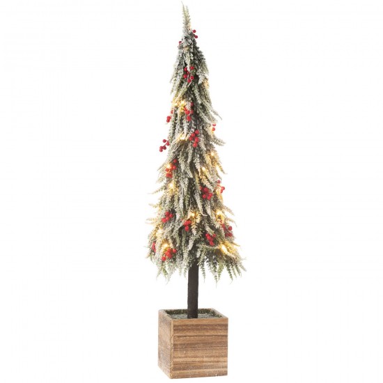 J Line Kerstboom Led Kunststof Sneeuw Groen Rood Extra Large kerstbomen JO48771.