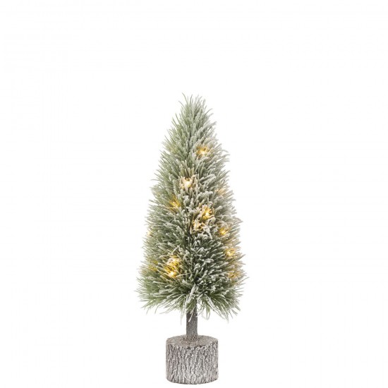 J Line Kerstboom B Led Kunststof Sneeuw Groen Medium kerstbomen JO48777.