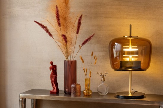 Jline Lámpara Led Vidrio Marrón.