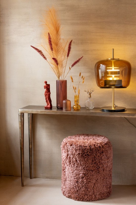 J Line Lampada Da Tavolo Led Vetro Marrone Lámpara Led Vidrio Marrón.