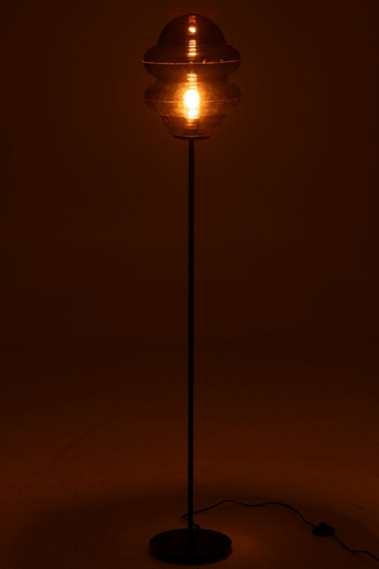 J Line Lampadaires Lampes Raides Debouts Sur Pied De Sol Jolipa Lampadaire Cuillere Miel Verre Marron.