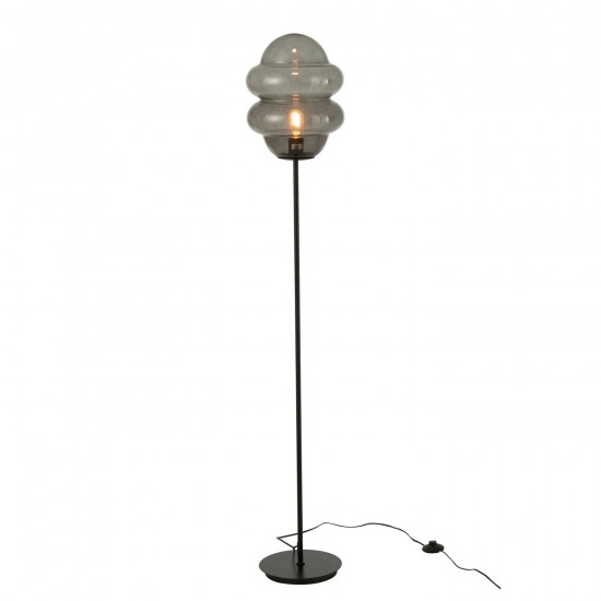 J Line Staanlamp Honinglepel Glas Grijs Vloerlampen Stalampen Staande Lampen Staanlampen JO48797.