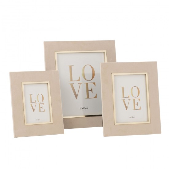 J Line Cadre photo simple Cadres photo simple Jolipa Cadre Photo Dita Velours Beige Large.
