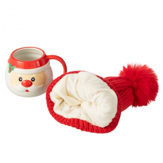 J Line tasses de cafe Jolipa Tasse Bonnet Pere Noel Boite Cadeau Ceramique Mix.