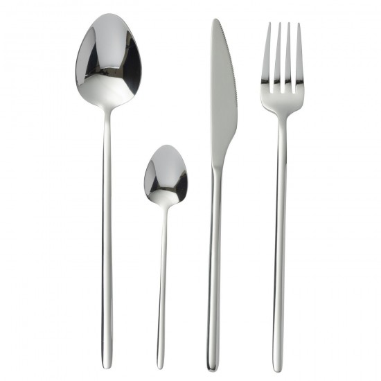 J Line Box Bestek C 24 Stuks Roestvrij Staal Blinkend Zilver eetbestekken JO49007.