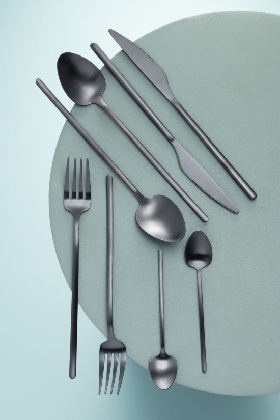Jline Dose Besteck C 24 Stück Edelstahl Matt Schwarz bestecke.