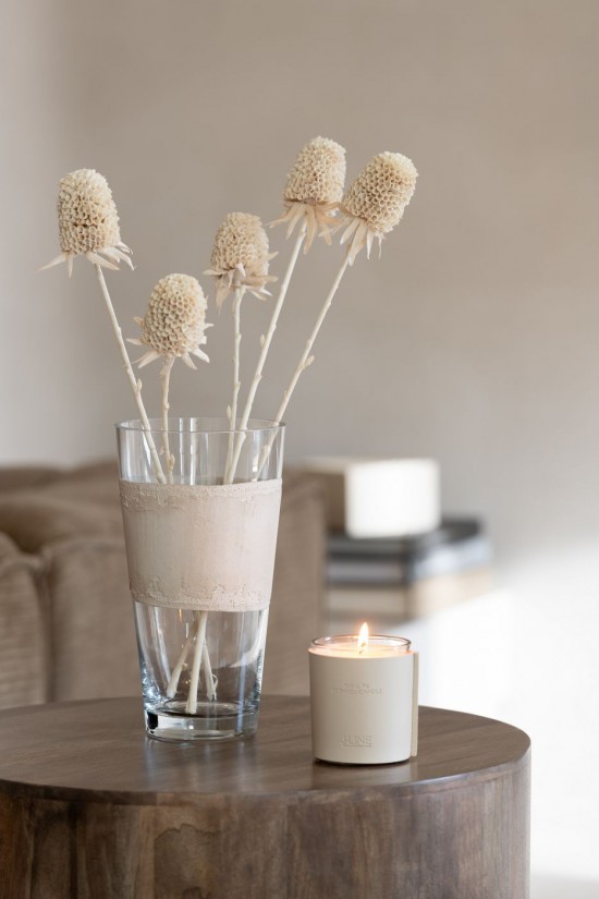 Jline Caléndula Largo Spray Artificial Blanco Crema.