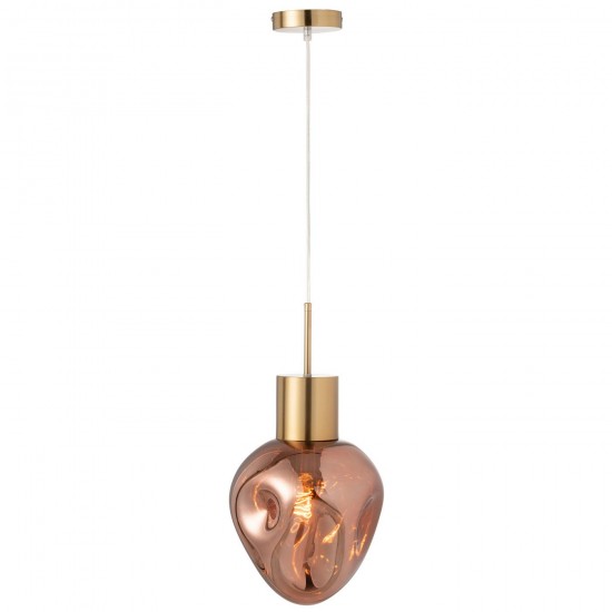 J Line Hanglamp Goud Metaal Glas Koper hang pendellampen licht JO49087.