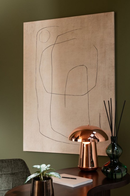 J Line Lampada Da Tavolo Fungo Metallo Rame Lámpara Seta Metal Cobre.