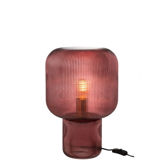 J Line Lamp Glas Rood Tafellampen Leeslichten Leeslampen Binnenverlichting JO49093.