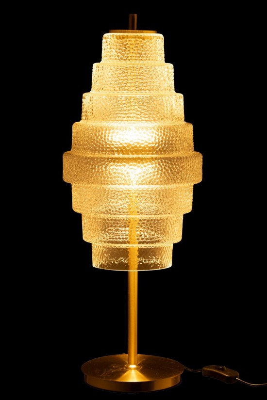 J Line Éclairage Armatures Luminaires D'intérieur Pieds De Lampe Avec Abat Jour Lampes De Table Jolipa Lampe Led Or Metal Verr.