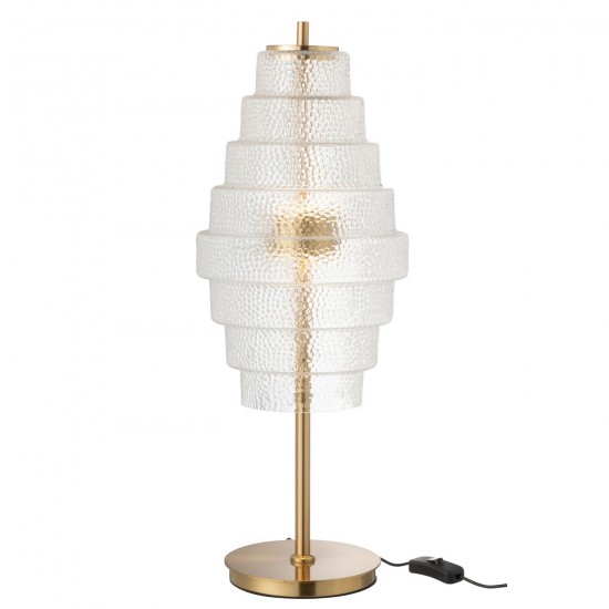 J Line Lamp Led Goud Metaal Glas Transparant Tafellampen Leeslichten Leeslampen Binnenverlichting JO49094.