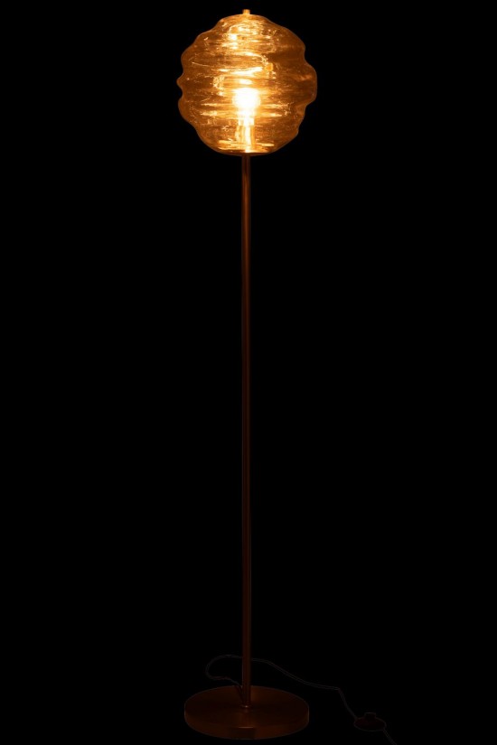 J Line Lampadaires Lampes Raides Debouts Sur Pied De Sol Jolipa Lampadaire Ruche Verre Cognac Clair.