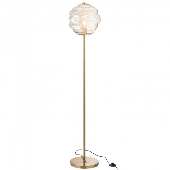J Line Staanlamp Glas Licht Cognac Vloerlampen Stalampen Staande Lampen Staanlampen JO49101.