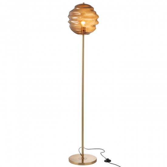 J Line Staanlamp Glas Bruin Vloerlampen Stalampen Staande Lampen Staanlampen JO49103.