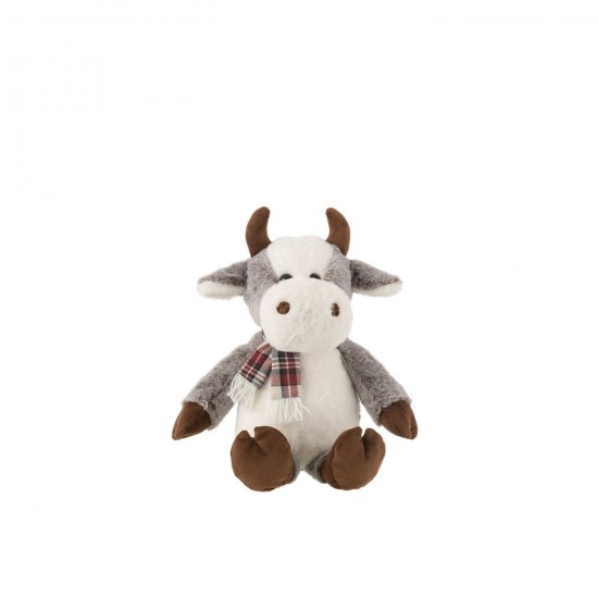 J Line Cow Scarf Plush Polyester Mix Large dieren JO49141.