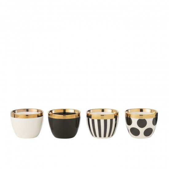 J Line Doos Van 4 Kopjes Keramiek Mix koffietassen koffiekoppen JO49185.