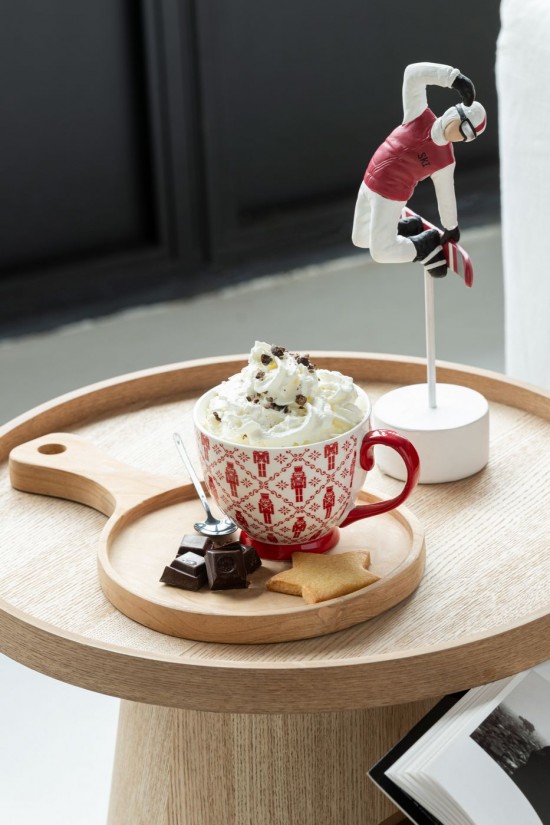 Jline Caja De 2 Taza Jumbo Cascanueces Caja Windown Ceramica Rojo.