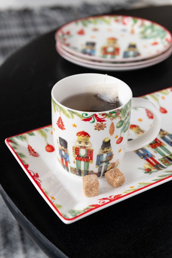 Jline Plato Redondo Cascanueces Caja Regalo Ceramica Blanco Small.