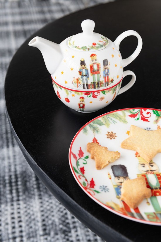 Jline Plato Redondo Cascanueces Caja Regalo Ceramica Blanco Large.