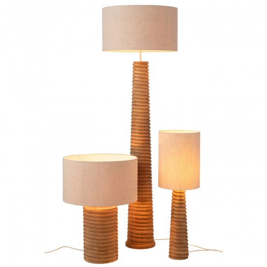 Jline Tafellamp Schroefdraad Wijd Hout Naturel Grijs.