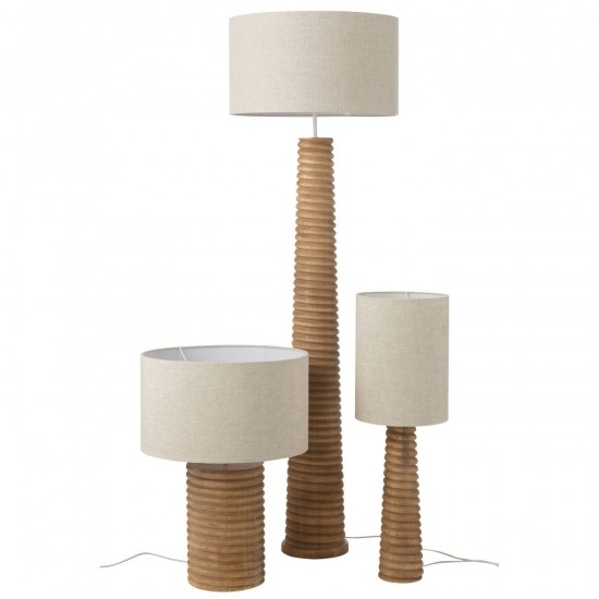 J Line Table Lamp Threaded Wide Ailanthus Wood Natural Grey Table Lights.