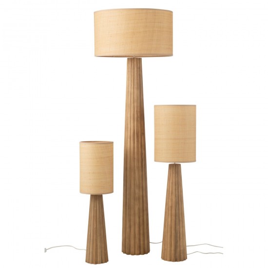 J Line Floor Lamp Umbrella Ailanthus Wood Natural Floor lights Standing Floorlamps.