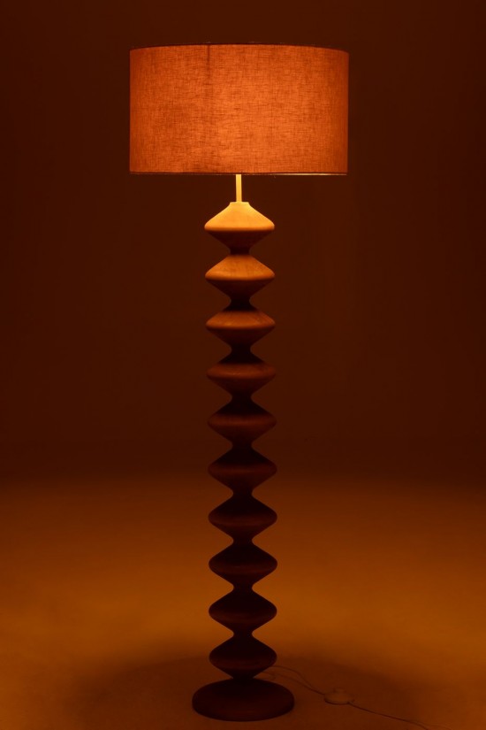 J Line Lampadaires Lampes Raides Debouts Sur Pied De Sol Jolipa Lampadaire Chenille Bois De Peuplier Naturel Gris.