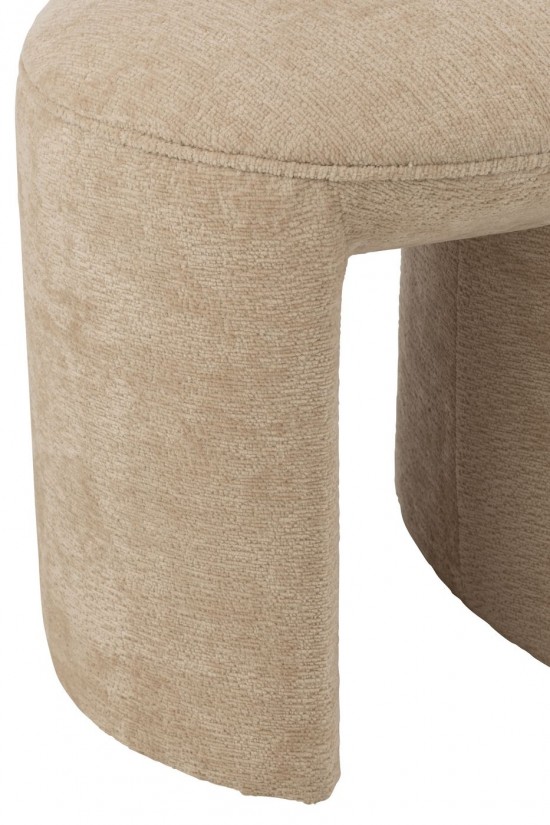 Jline Kruk Rond Textiel Beige.