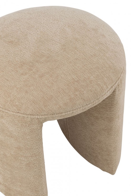 J Line Stool Round Textile Beige crutches stools.